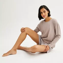 Women's Sonoma Goods For Life® Drop-Shoulder Long Sleeve Sleep Tee -Sonoma Goods For Life Shop 6914873 ALT2