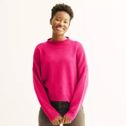Women's Sonoma Goods For Life® Funnel Neck Sweater -Sonoma Goods For Life Shop 6915503 Bright Pink