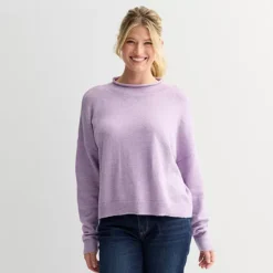 Women's Sonoma Goods For Life® Funnel Neck Sweater -Sonoma Goods For Life Shop 6915503 Crushed Lavender