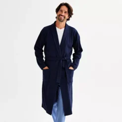 Men's Sonoma Goods For Life® Waffle Robe -Sonoma Goods For Life Shop 6918422 Navy 1