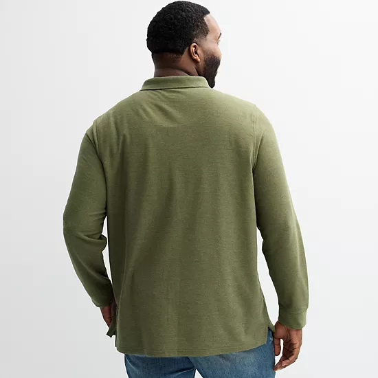 Big & Tall Sonoma Goods For Life® Long Sleeve Pique Polo 4 Big & Tall Sonoma Goods For Life® Long Sleeve Pique Polo - Image 2