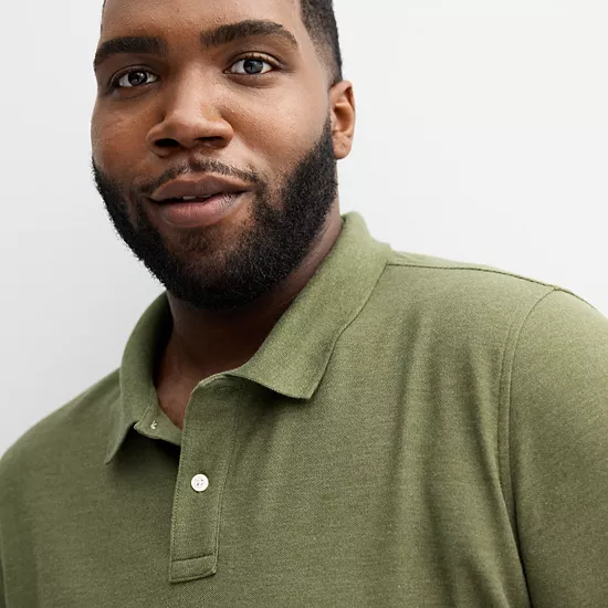 Big & Tall Sonoma Goods For Life® Long Sleeve Pique Polo 5 Big & Tall Sonoma Goods For Life® Long Sleeve Pique Polo - Image 3