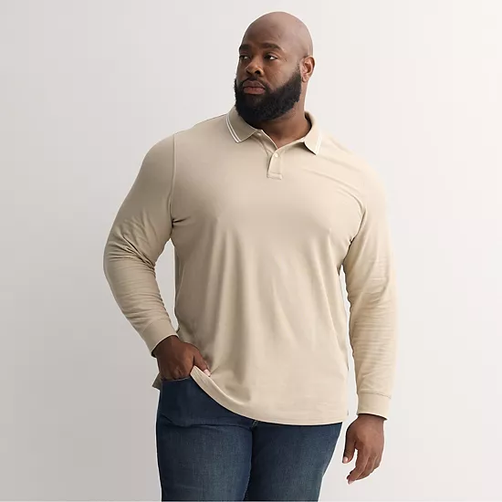Big & Tall Sonoma Goods For Life® Long Sleeve Pique Polo 13 Big & Tall Sonoma Goods For Life® Long Sleeve Pique Polo - Image 11