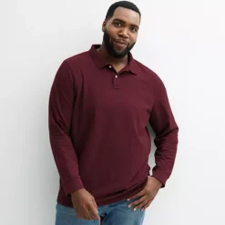Big & Tall Sonoma Goods For Life® Long Sleeve Pique Polo 22 Big & Tall Sonoma Goods For Life® Long Sleeve Pique Polo -Sonoma Goods For Life Shop 6918975 Burgundy