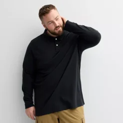 Big & Tall Sonoma Goods For Life® Long Sleeve Pique Polo 19 Big & Tall Sonoma Goods For Life® Long Sleeve Pique Polo -Sonoma Goods For Life Shop 6918975 Midnight Black