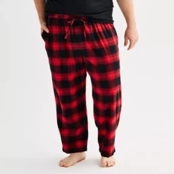 Big & Tall Sonoma Goods For Life® Flannel Drawstring Pajama Pants -Sonoma Goods For Life Shop 6942612 Red Black Ombre