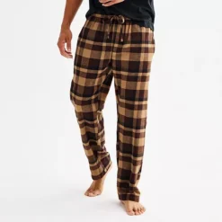 Men's Sonoma Goods For Life® Flannel Drawstring Pajama Pants -Sonoma Goods For Life Shop 6942836 Brown Checks