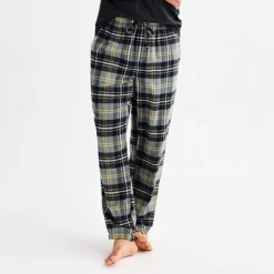 Men's Sonoma Goods For Life® Flannel Drawstring Pajama Pants -Sonoma Goods For Life Shop 6942836 Grey Gold Plaid
