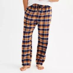 Men's Sonoma Goods For Life® Flannel Drawstring Pajama Pants -Sonoma Goods For Life Shop 6942836 Navy Gold Plaid