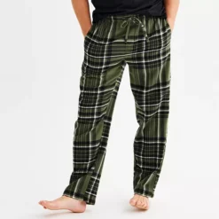 Men's Sonoma Goods For Life® Flannel Drawstring Pajama Pants -Sonoma Goods For Life Shop 6942836 Olive Grey Plaid
