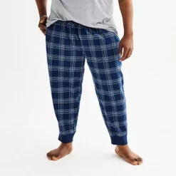 Big & Tall Sonoma Goods For Life® Flannel Banded Bottom Pajama Pants -Sonoma Goods For Life Shop 6942863 Blue Window Plaid