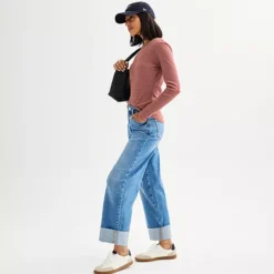 Women's Sonoma Goods For Life® Rib Slim Fit Long Sleeve Tee -Sonoma Goods For Life Shop 6951768 ALT3