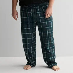 Big & Tall Sonoma Goods For Life® Essential Knit Pajama Pants -Sonoma Goods For Life Shop 6955150 Plaid White Check