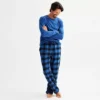 Men's Sonoma Goods For Life® 2-pc. Long Sleeve Pajama Shirt & Flannel Pajama Pants Set -Sonoma Goods For Life Shop 6961535 Blue Plaid