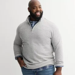 Big & Tall Sonoma Goods For Life® Sweater Fleece Quarter Zip Pullover -Sonoma Goods For Life Shop 6963028 Beige