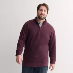 Big & Tall Sonoma Goods For Life® Sweater Fleece Quarter Zip Pullover -Sonoma Goods For Life Shop 6963028 Dark Burgundy