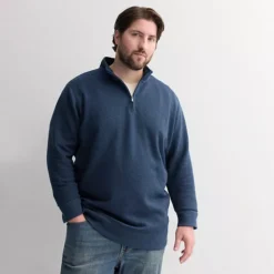 Big & Tall Sonoma Goods For Life® Sweater Fleece Quarter Zip Pullover -Sonoma Goods For Life Shop 6963028 Navy