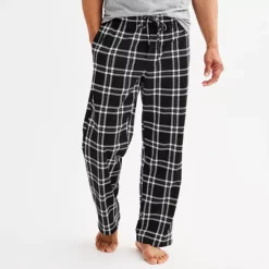 Men's Sonoma Goods For Life® Essential Knit Pajama Pants -Sonoma Goods For Life Shop 6972879 Plaid White Black