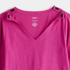 Women's Sonoma Goods For Life® Adaptive Everyday Long Sleeve V-Neck T-Shirt -Sonoma Goods For Life Shop 6976359 ALT3