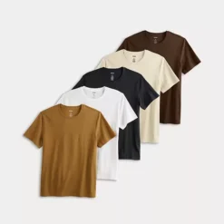 Men's Sonoma Goods For Life® Supersoft 5-Pack Crewneck Tees -Sonoma Goods For Life Shop 6979090 Brown Multi Pack