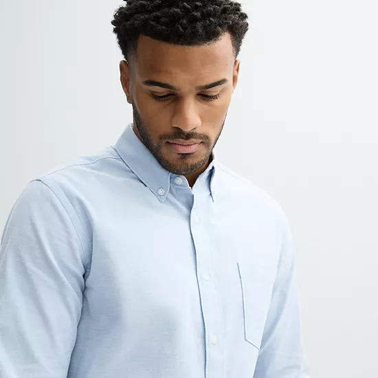 Men's Sonoma Goods For Life® Long Sleeve Slim Fit Perfect Length Button-Down Shirt 5 Men's Sonoma Goods For Life® Long Sleeve Slim Fit Perfect Length Button-Down Shirt - Image 3