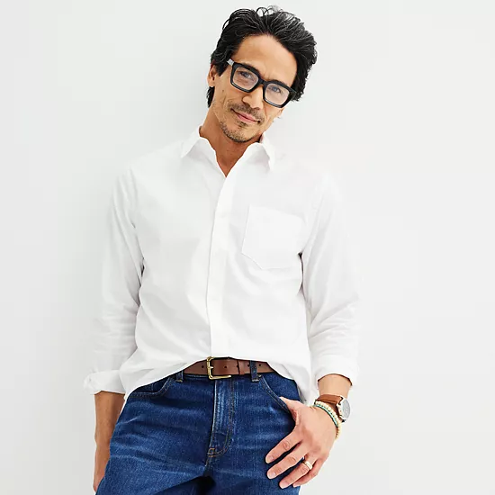 Men's Sonoma Goods For Life® Long Sleeve Slim Fit Perfect Length Button-Down Shirt 3 Men's Sonoma Goods For Life® Long Sleeve Slim Fit Perfect Length Button-Down Shirt