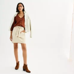 Women's Sonoma Goods For Life® Long Sleeve V-Neck Button-Up Top -Sonoma Goods For Life Shop 6997698 ALT3