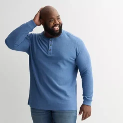 Big & Tall Sonoma Goods For Life® Long Sleeve Waffle Henley Tee 14 Big & Tall Sonoma Goods For Life® Long Sleeve Waffle Henley Tee -Sonoma Goods For Life Shop 7005075 Medium Blue