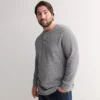 Big & Tall Sonoma Goods For Life® Long Sleeve Waffle Henley Tee -Sonoma Goods For Life Shop 7005075 Medium Grey Heather