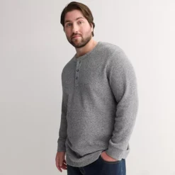 Big & Tall Sonoma Goods For Life® Long Sleeve Waffle Henley Tee