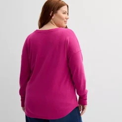 Plus Size Sonoma Goods For Life® Cozy Waffle Pullover Sweater -Sonoma Goods For Life Shop 7005259 ALT