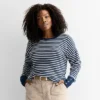 Plus Size Sonoma Goods For Life® Cozy Waffle Pullover Sweater -Sonoma Goods For Life Shop 7005259 Deep Navy Stripe