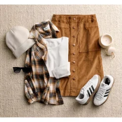 Women's Sonoma Goods For Life® Button-Front Corduroy Skirt -Sonoma Goods For Life Shop 7021158 CP ALT65