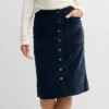 Women's Sonoma Goods For Life® Button-Front Corduroy Skirt -Sonoma Goods For Life Shop 7021158 Seattle Navy