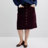 Plus Size Sonoma Goods For Life® Button-Front Corduroy Skirt