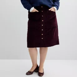 Plus Size Sonoma Goods For Life® Button-Front Corduroy Skirt