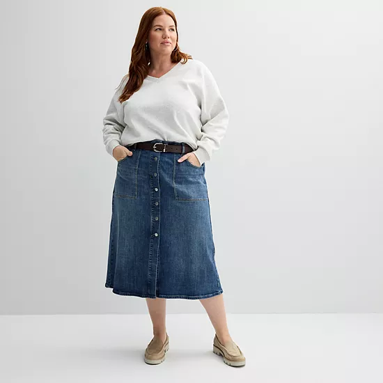 Plus Size Sonoma Goods For Life® V-Neck Sweatshirt 6 Plus Size Sonoma Goods For Life® V-Neck Sweatshirt - Image 4