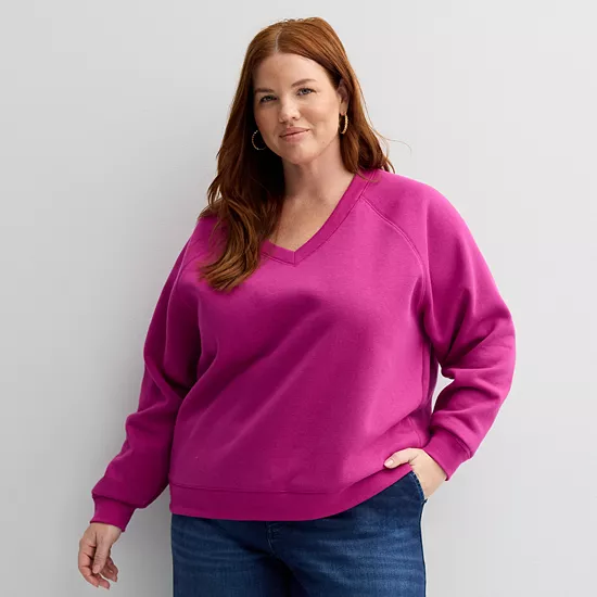 Plus Size Sonoma Goods For Life® V-Neck Sweatshirt 3 Plus Size Sonoma Goods For Life® V-Neck Sweatshirt