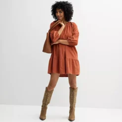 Women's Sonoma Goods For Life® Tiered Corduroy Dress -Sonoma Goods For Life Shop 7069748 ALT3