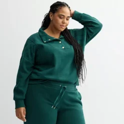 Plus Size Sonoma Goods For Life® Quilted Fleece Sweatshirt -Sonoma Goods For Life Shop 7093834 ALT3