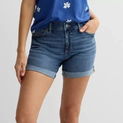Petite Sonoma Goods For Life® Mid Rise Roll Cuff Shorts -Sonoma Goods For Life Shop 7135524 Dark Wash 1