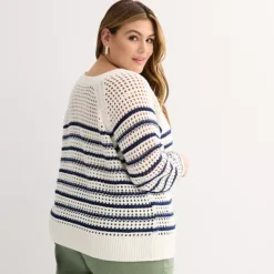 Plus Size Sonoma Goods For Life® Open Stitch Pullover -Sonoma Goods For Life Shop 7137288 ALT
