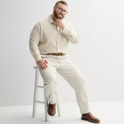 Big & Tall Sonoma Goods For Life® Perfect Length Long Sleeve Linen Shirt -Sonoma Goods For Life Shop 7141870 ALT3