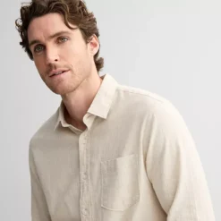 Men's Sonoma Goods For Life® Perfect Length Long Sleeve Linen Shirt -Sonoma Goods For Life Shop 7144454 ALT2