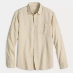 Men's Sonoma Goods For Life® Perfect Length Long Sleeve Linen Shirt -Sonoma Goods For Life Shop 7144454 ALT4