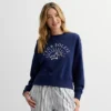 Women's Sonoma Goods For Life® Boxy Crewneck Graphic Sweatshirt -Sonoma Goods For Life Shop 7149534 Navy Soleil Graphic