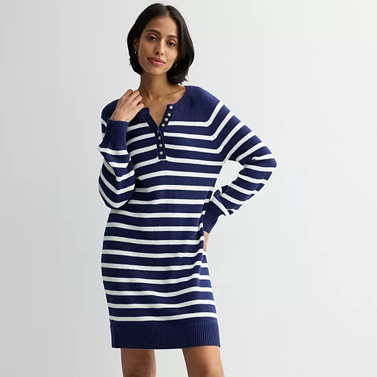 Women's Sonoma Goods For Life® Henley Sweater Dress 9 Women's Sonoma Goods For Life® Henley Sweater Dress - Image 7