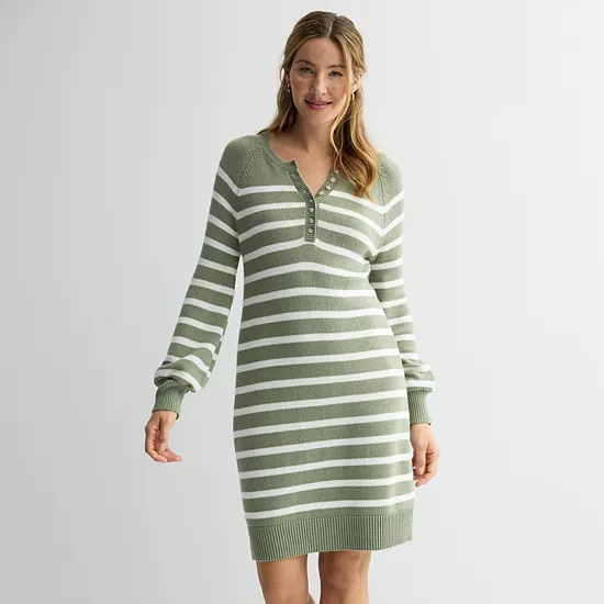 Women's Sonoma Goods For Life® Henley Sweater Dress 3 Women's Sonoma Goods For Life® Henley Sweater Dress
