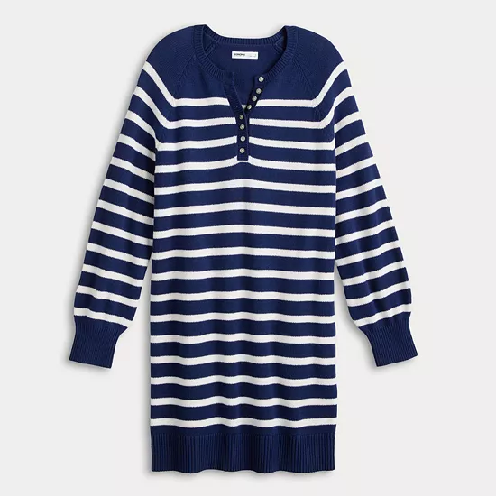 Petite Sonoma Goods For Life® Henley Sweater Dress 7 Petite Sonoma Goods For Life® Henley Sweater Dress - Image 5