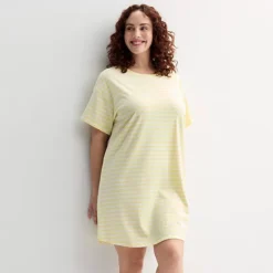 Plus Size Sonoma Goods For Life® Knit Sleep Shirt -Sonoma Goods For Life Shop 7249896 Yellow White Stripe